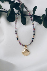 Summer shell crystal necklace
