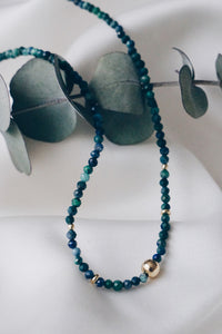 Azurite bead necklace