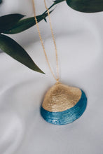 Blue letter seashell necklace