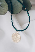 Coin malachite necklace