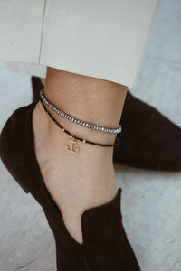 Anchor spinel ankle bracelet