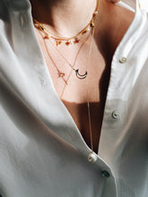 Moon pearl chain necklace