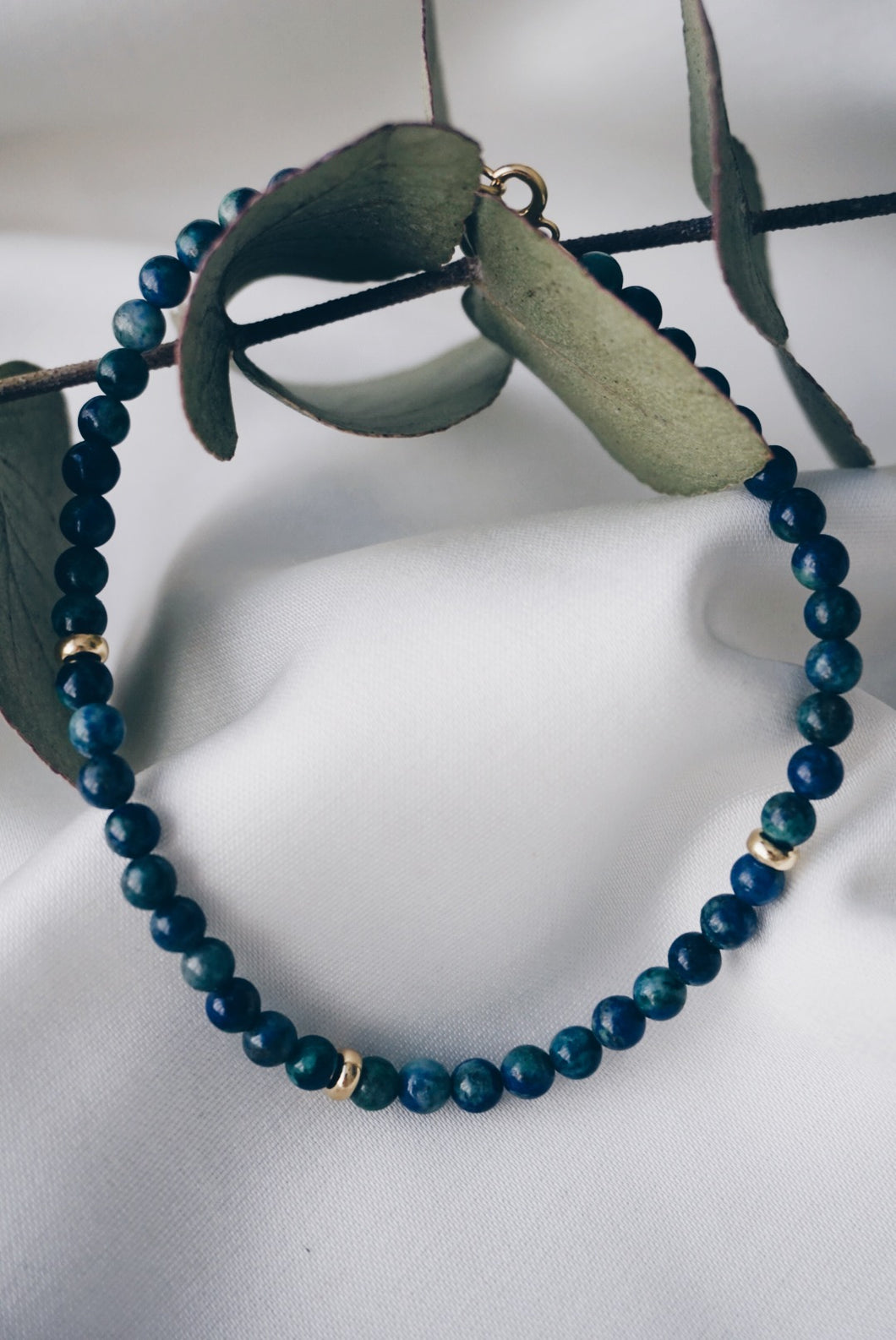 Chrysocolla ankle bracelet