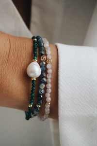 Malachite pearl bracelet