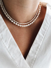 Double pearl toggle necklace