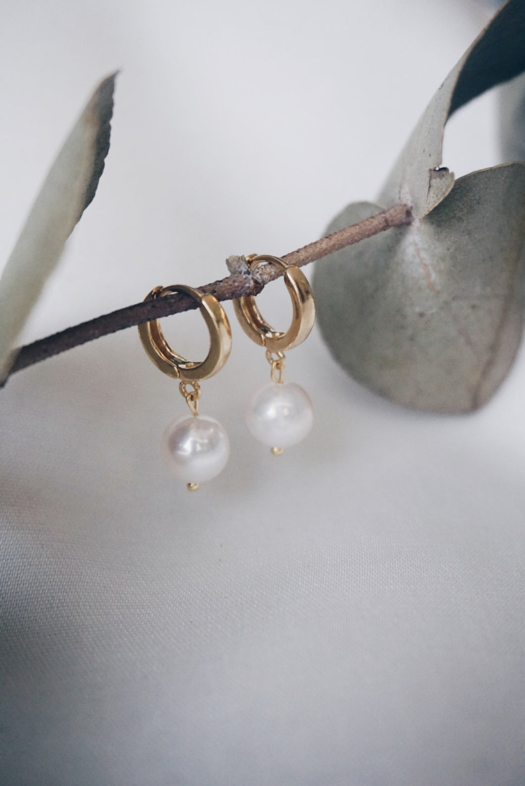 Mellia pearl hoop earrings