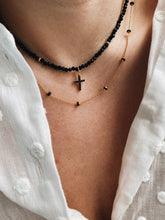Black agate cross necklace