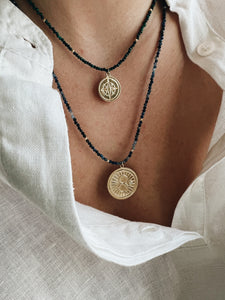 Coin malachite necklace