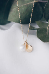 Mini coin pearl necklace