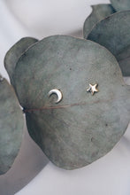 Moon star stud earrings