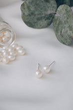 Mini delicate pearl earrings
