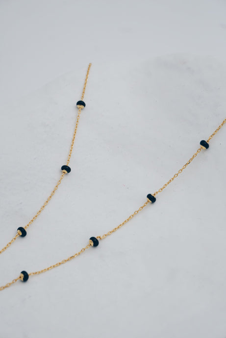 Black bead necklace