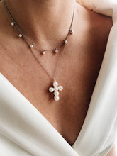 Cross pearl chain necklace